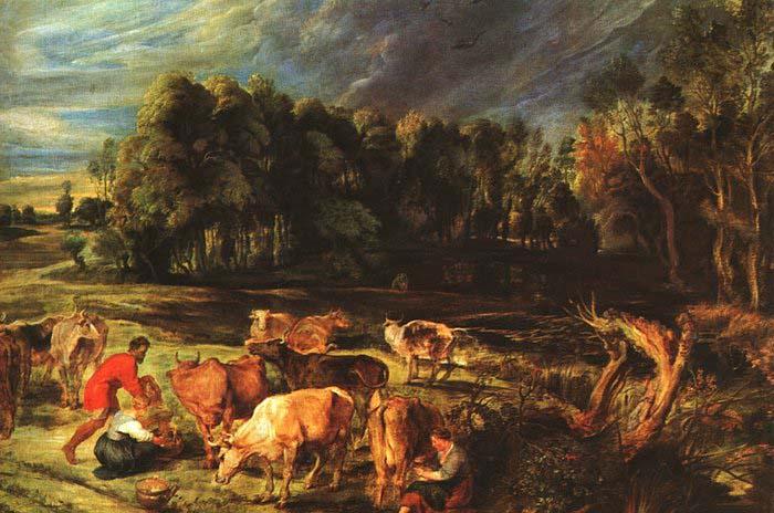RUBENS, Pieter Pauwel Landscape with Cows oil painting image